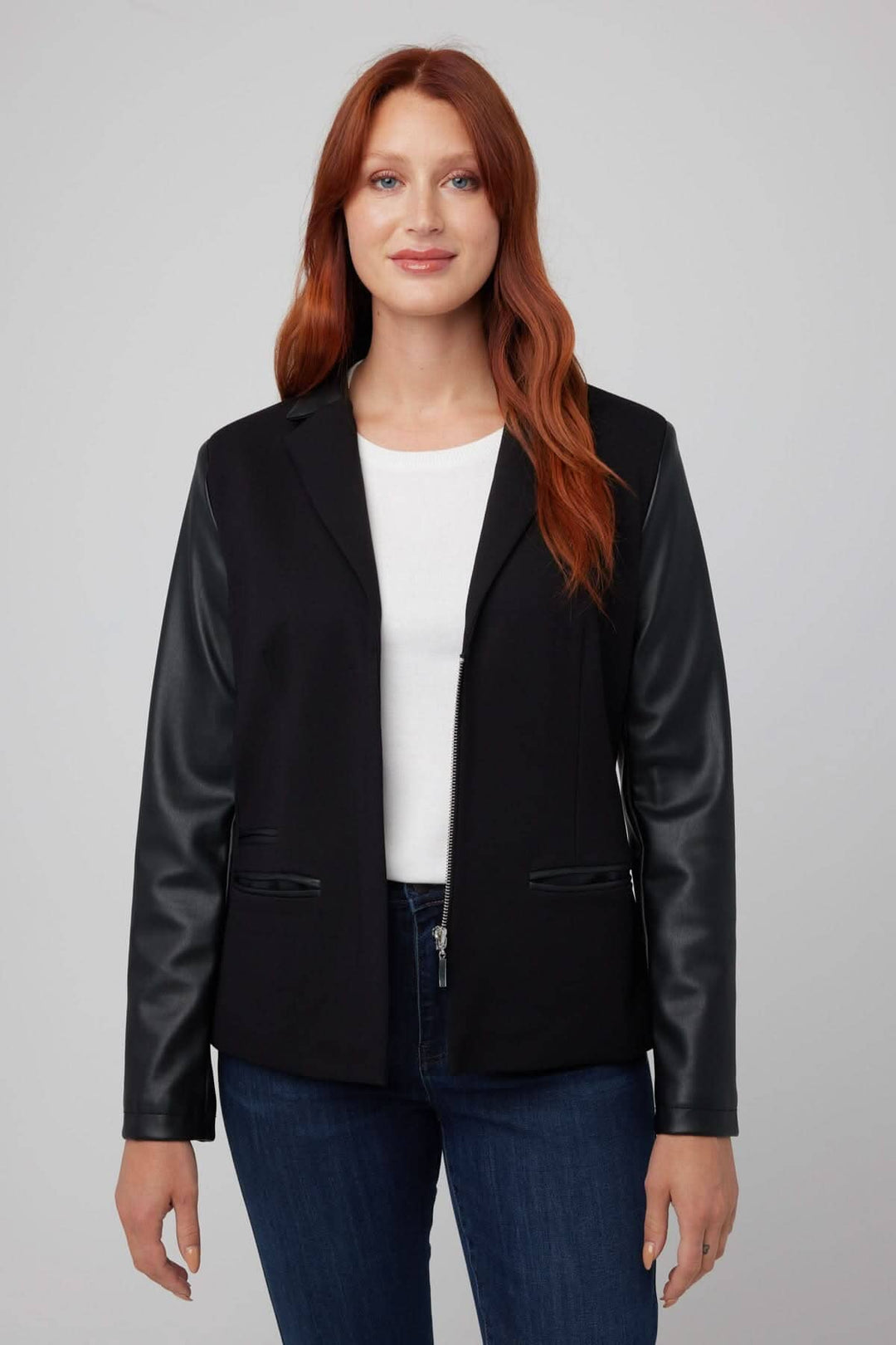 Veston manches en faux cuir Femme - Veston Coco y Club