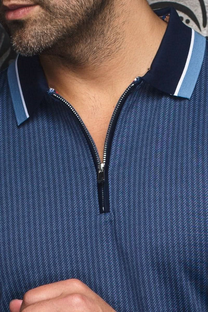 Polo Frederico pour homme, col contrastant, tissu en coton haut de gamme, design chic et décontracté.