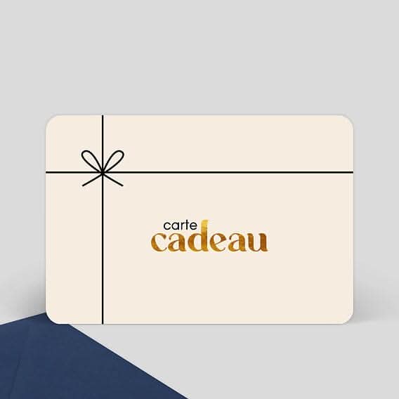 Certificat-cadeau élégant avec un nœud noir, parfait pour offrir.