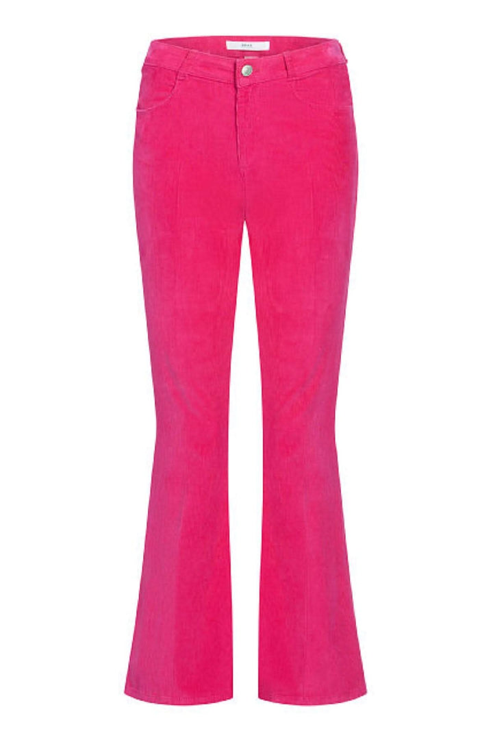 Pantalon velours côtelé SHAKIRA S rose, slim bootcut avec cinq poches pour un look moderne et polyvalent.