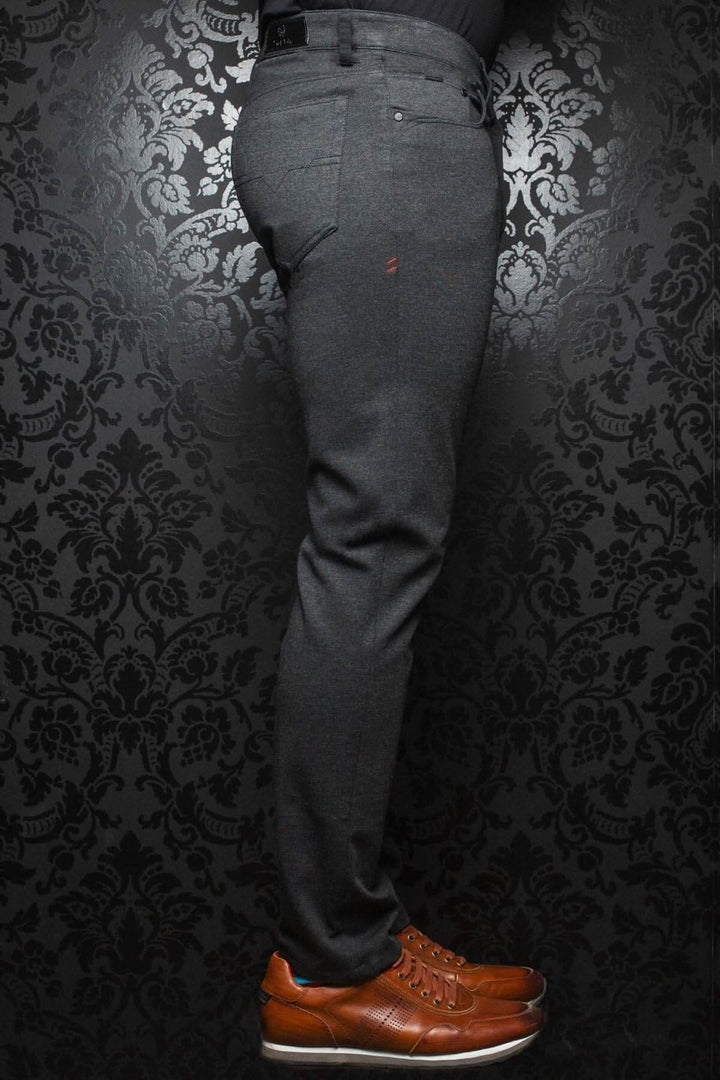 Pantalon extensible habillé pour homme, ajusté et confortable, en coton haut de gamme avec 5 poches.