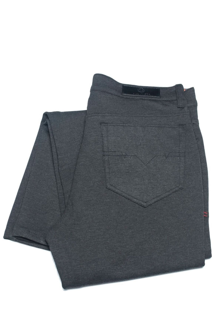 Pantalon extensible habillé Au Noir, ultra stretch, gris, avec 5 poches, confort et style pour homme.