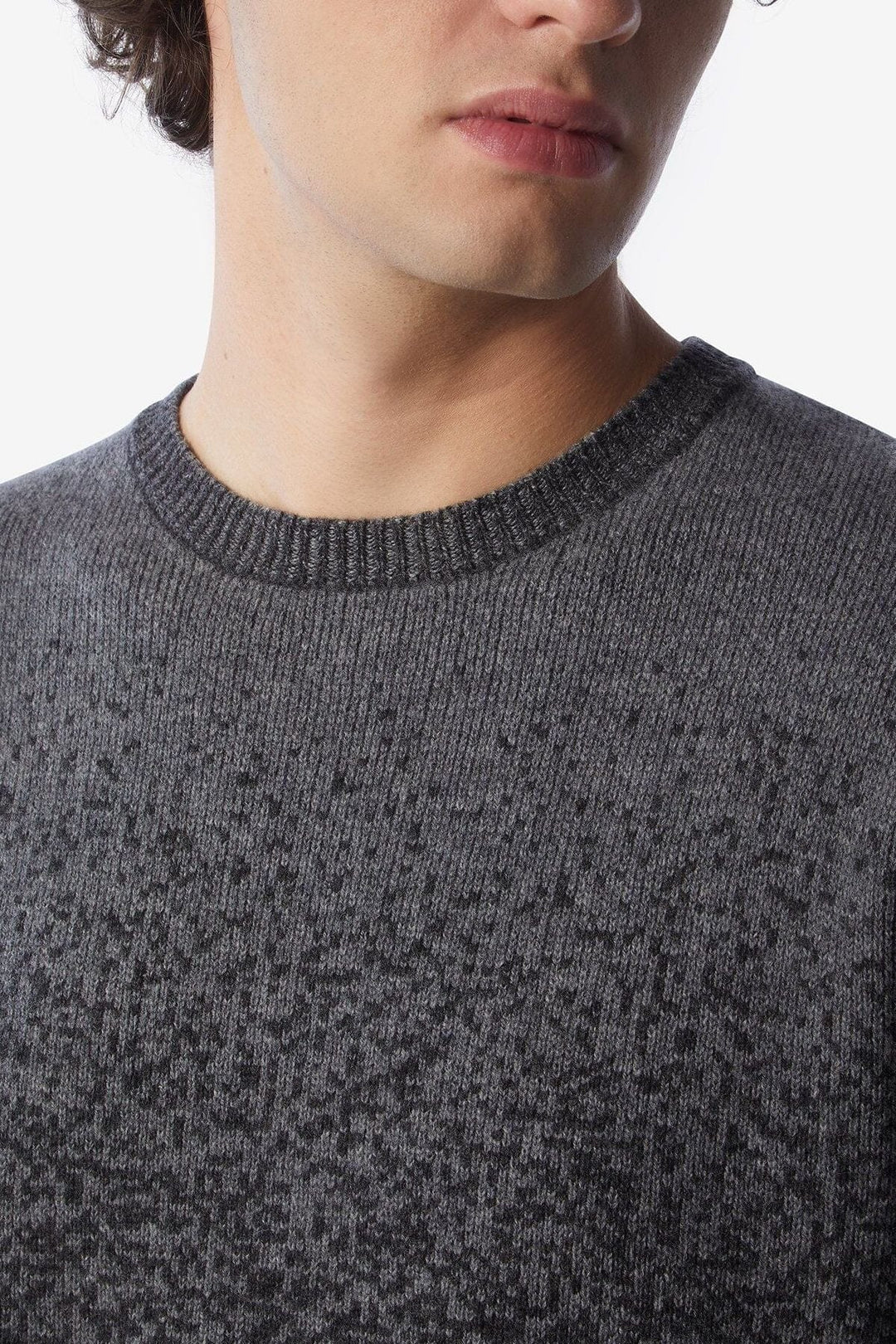 Pull en laine et cachemire à motif pixellisé gris Homme - Hauts - Chandail Corneliani