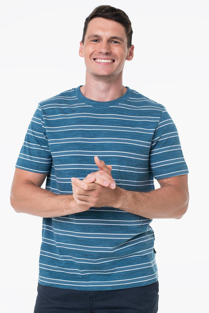 Short-sleeved striped T-shirt