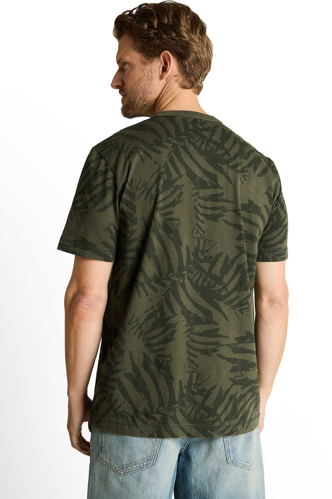 T-shirt with a tone-on-tone tropical print