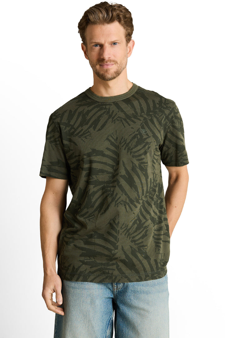 T-shirt with a tone-on-tone tropical print