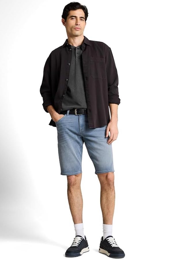 Embossed Henley-neck T-shirt