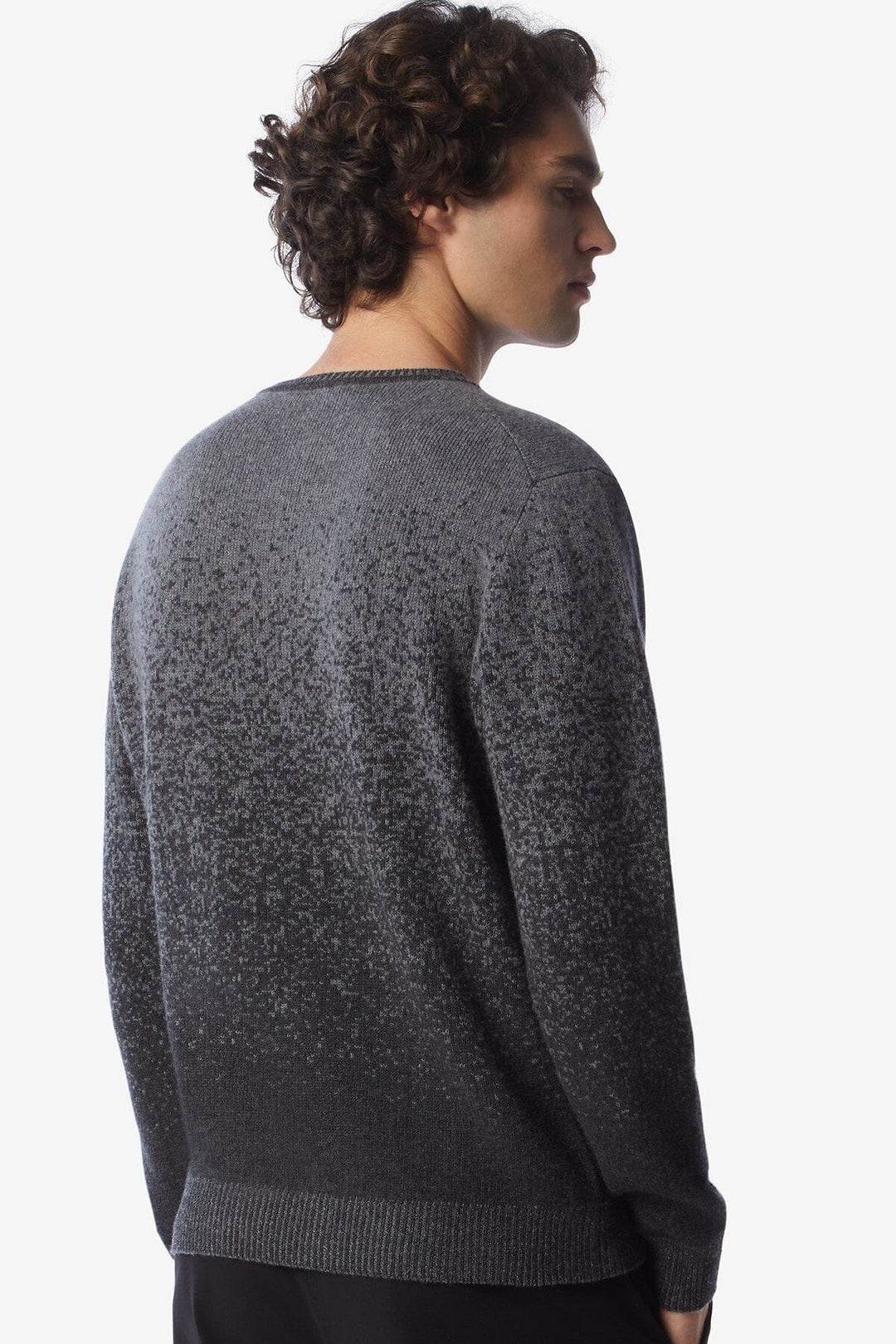 Pull en laine et cachemire à motif pixellisé gris Homme - Hauts - Chandail Corneliani