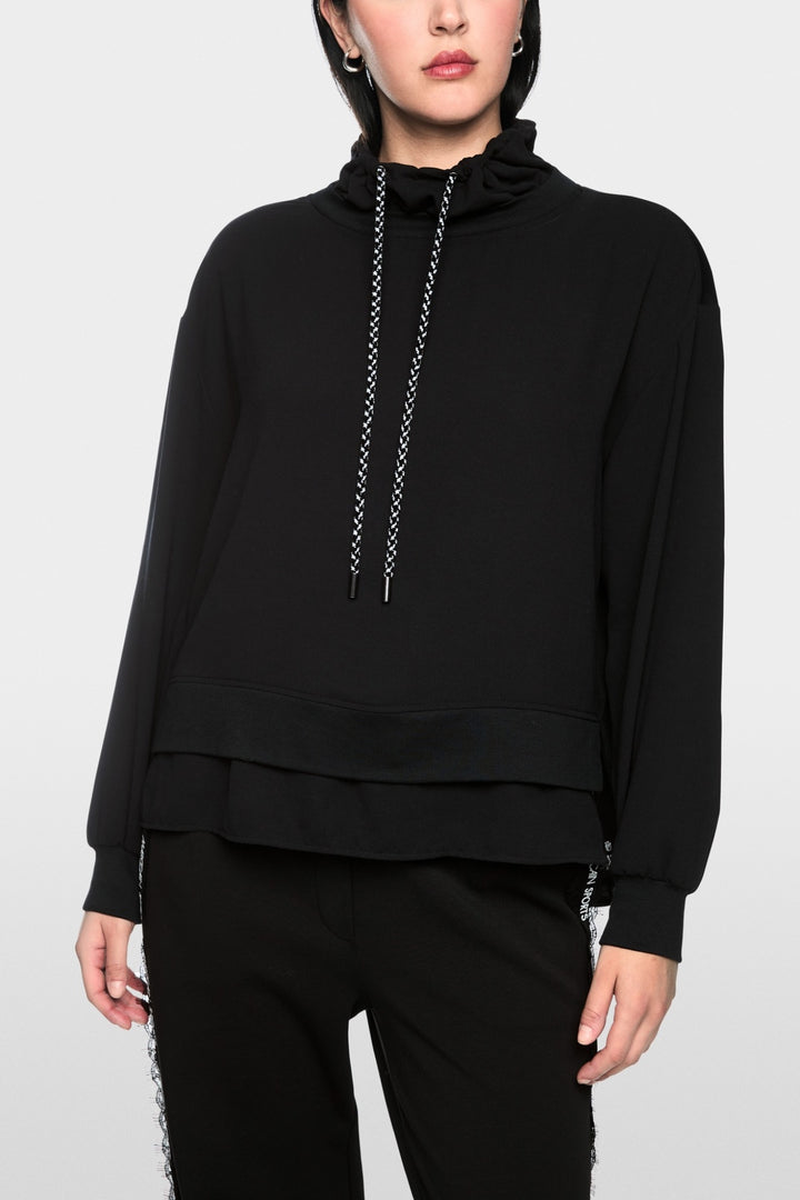 Blouse ample à col avec cordon de serrage