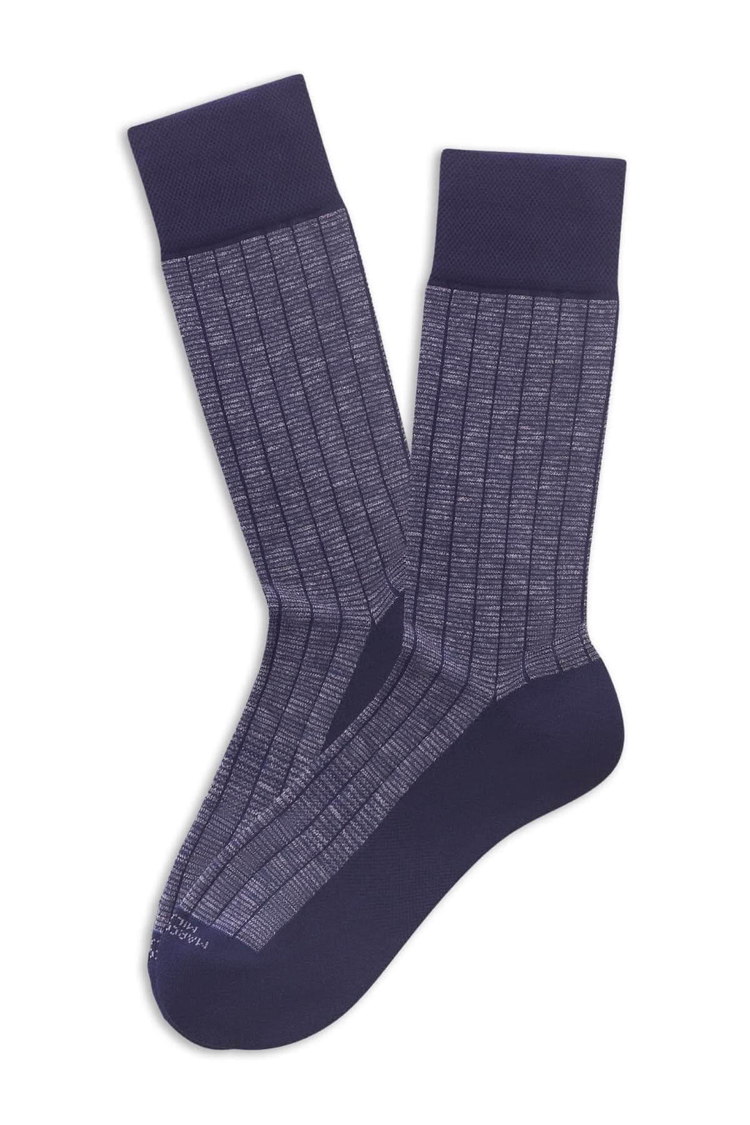 Bas côtes fines en maille texturée, couleur bleu marine, élégance pour occasions habillées ou quotidiennes.