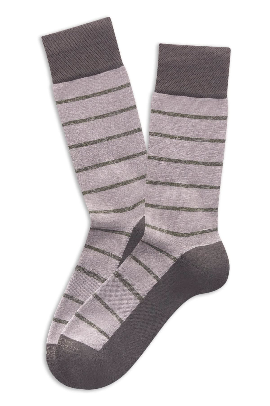 Bas à rayures fines en gris, élégant et confortable, parfait pour un style professionnel ou décontracté.