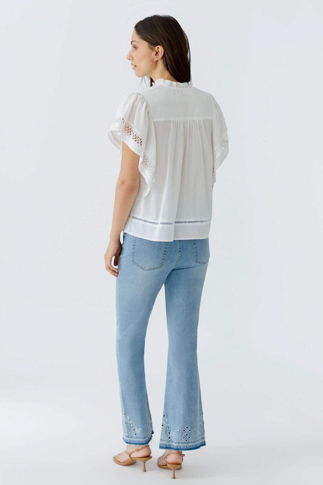 Flowy blouse with openwork details