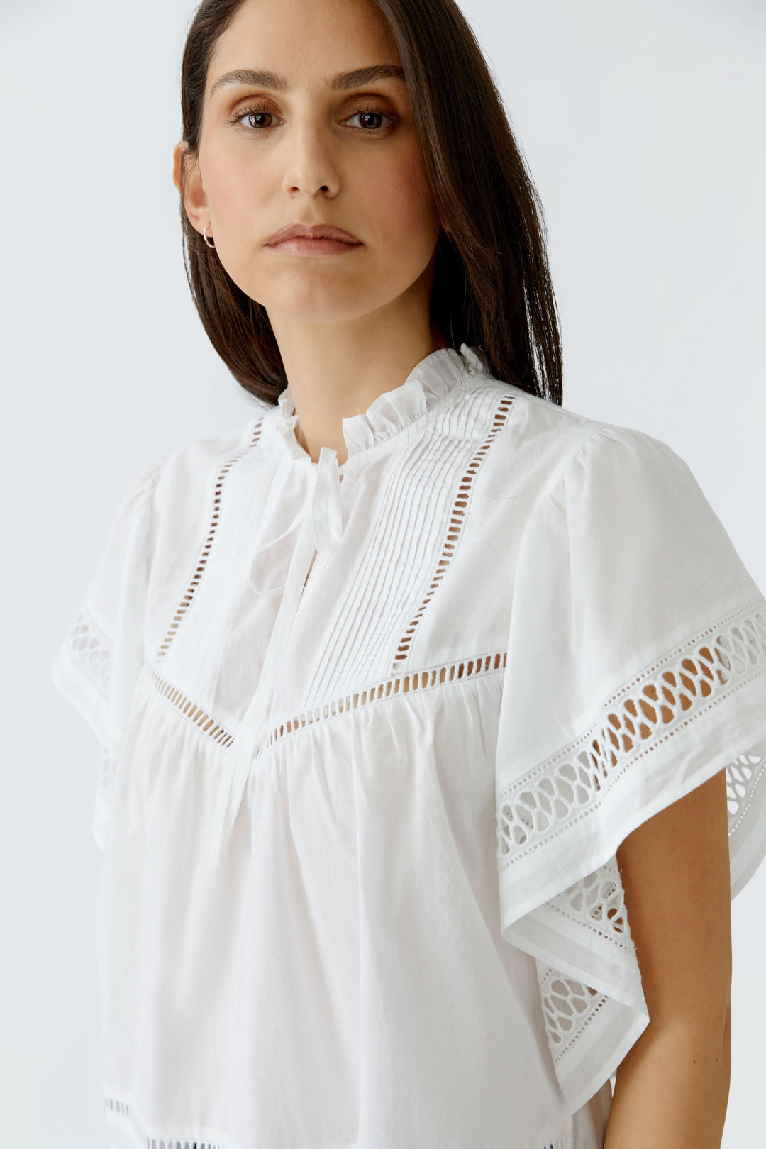Flowy blouse with openwork details