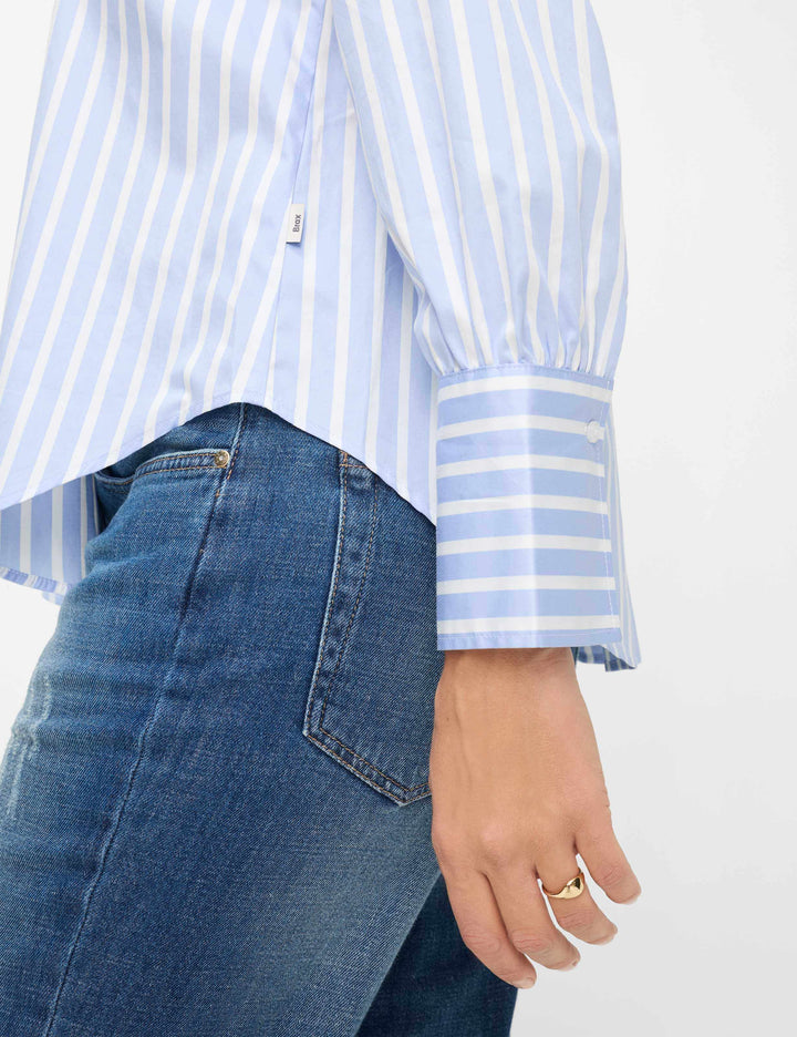 Blouse à rayures classique VICA, manches longues, motif rayé intemporel, blouse élégante et confortable pour un look soigné.