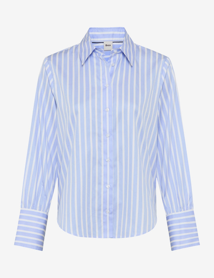 Blouse à rayures classique VICA avec motif à rayures intemporel et col classique, idéale pour tenues professionnelles et décontractées.
