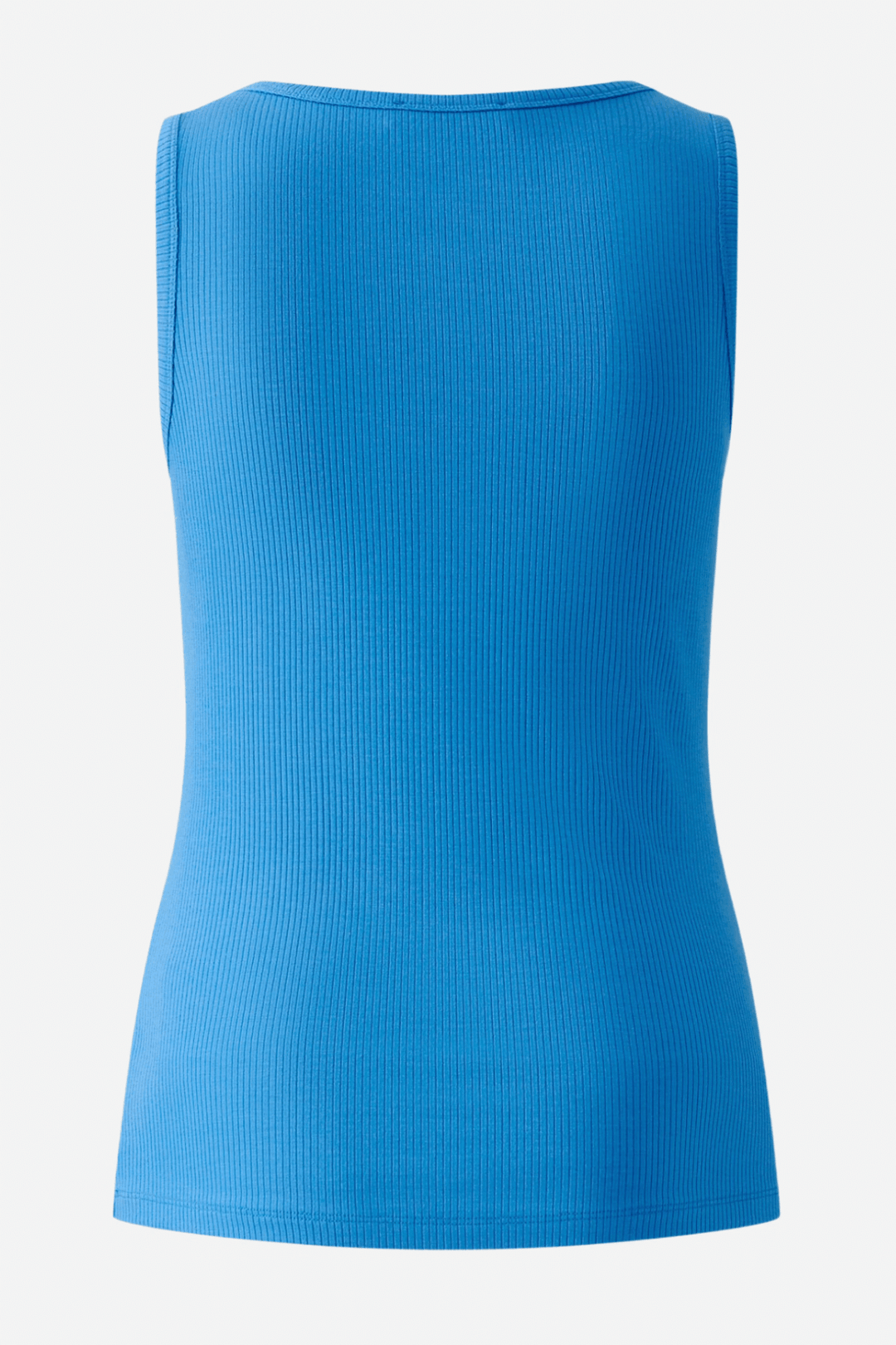 Camisole Filiz bleue vue de dos, en jersey de viscose doux, idéale à porter seule ou sous une veste.