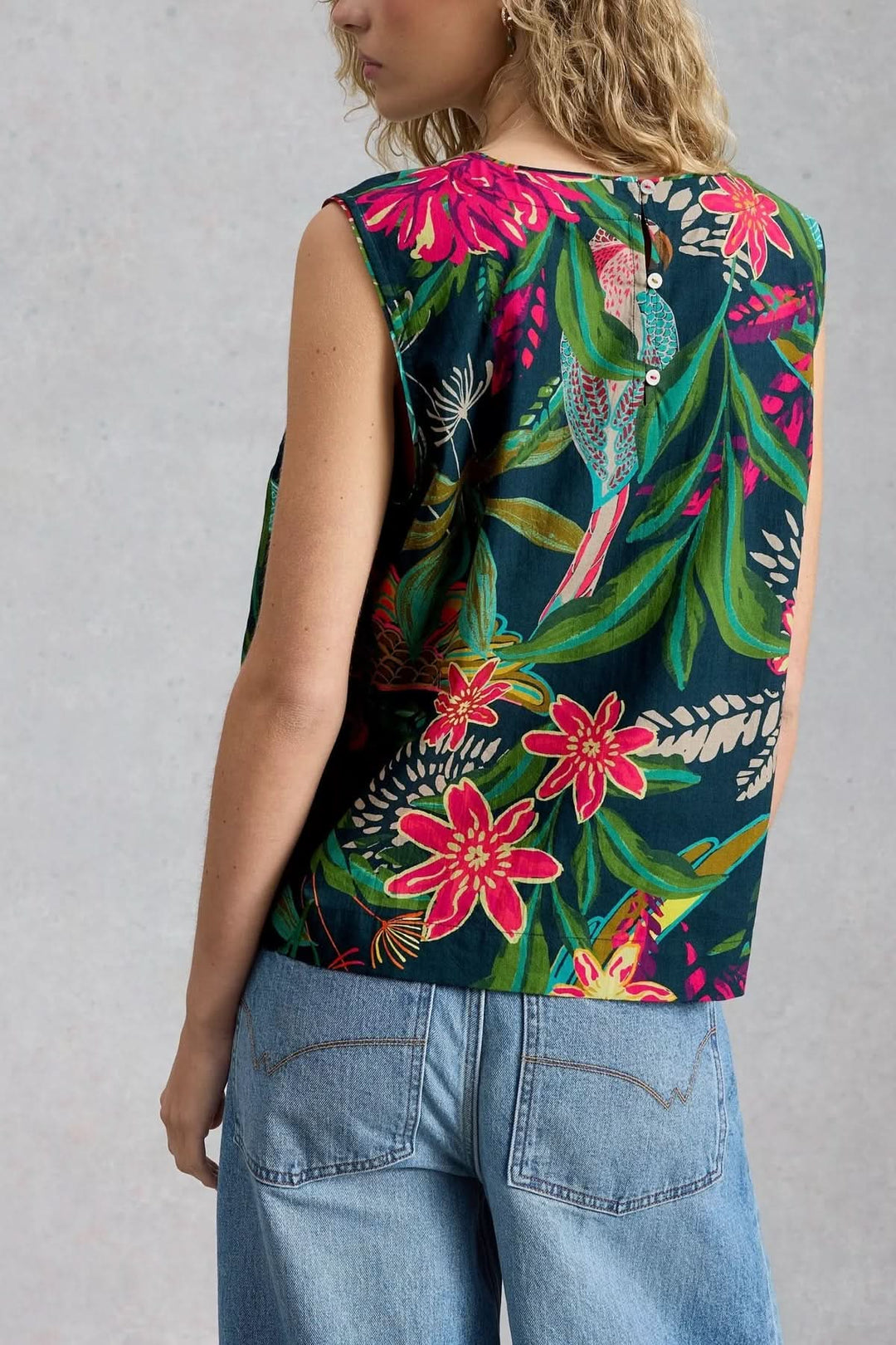 Matilda Flowy Camisole with Tropical Print