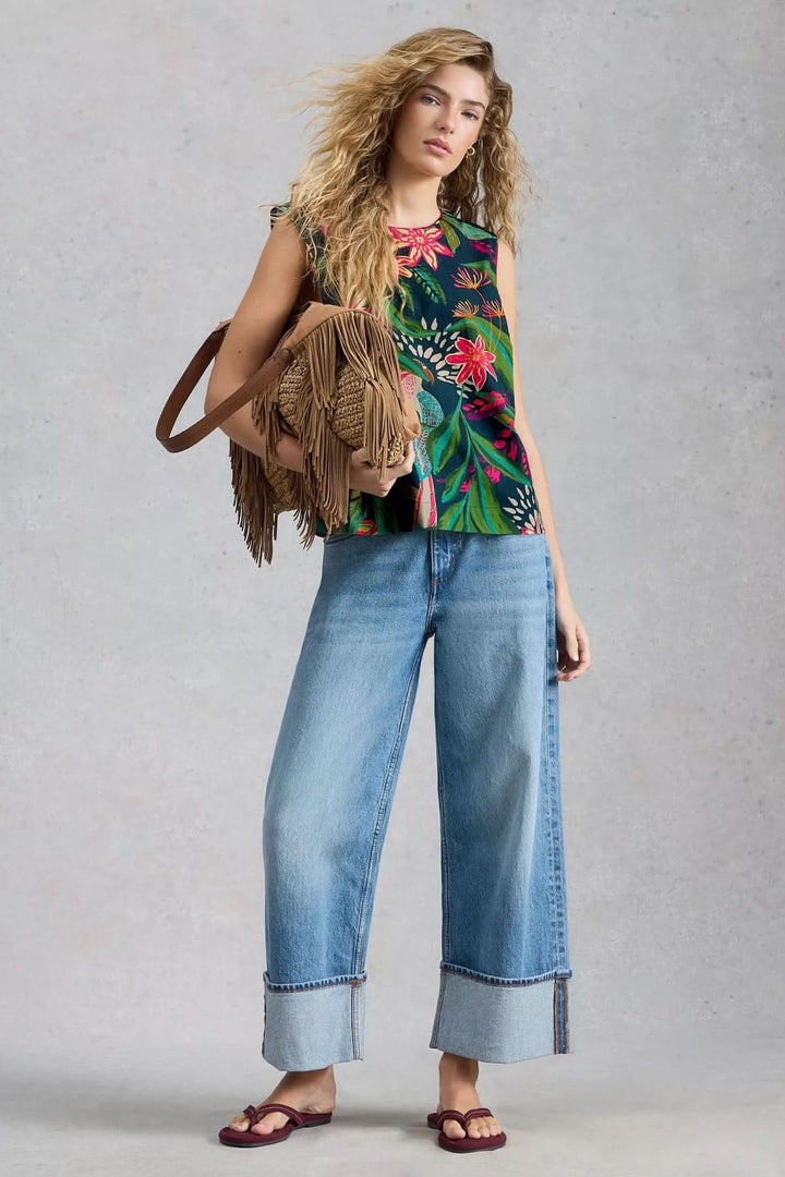 Matilda Flowy Camisole with Tropical Print