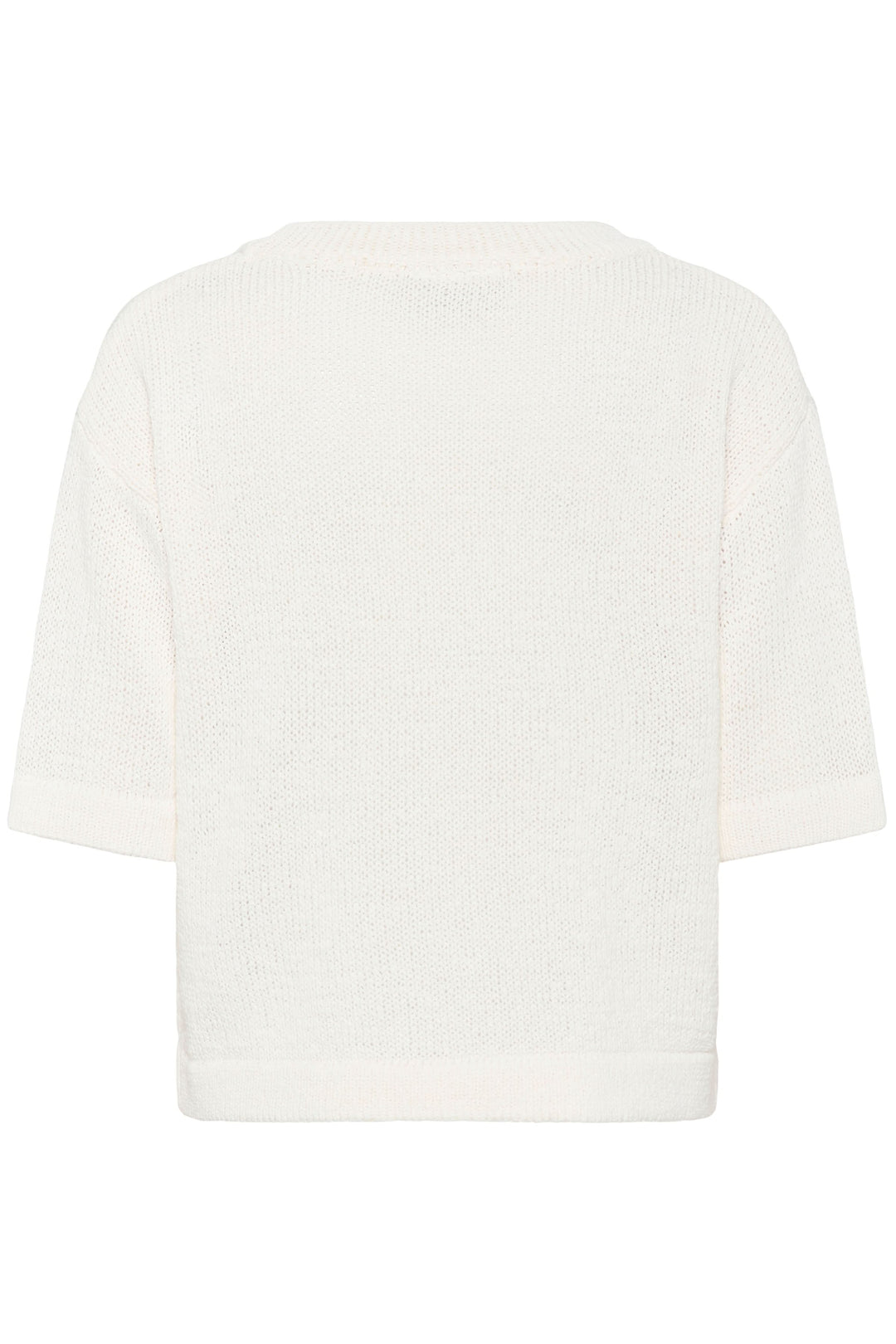 Chandail Sevita en maille légère avec coupe droite et manches courtes, idéal pour un style décontracté et contemporain.