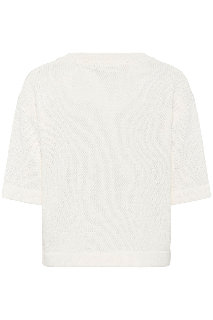 Chandail Sevita en maille légère avec coupe droite et manches courtes, idéal pour un style décontracté et contemporain.