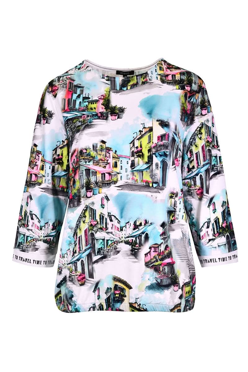 Sweatshirt with an illustrated print