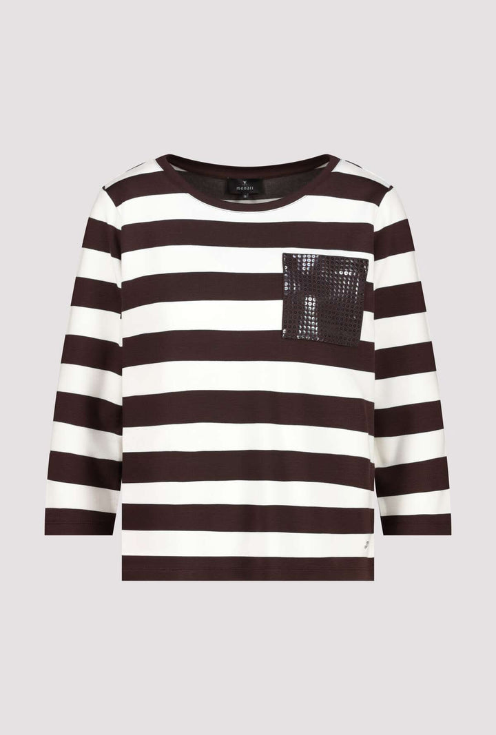 Striped sweater with a decorative pocket