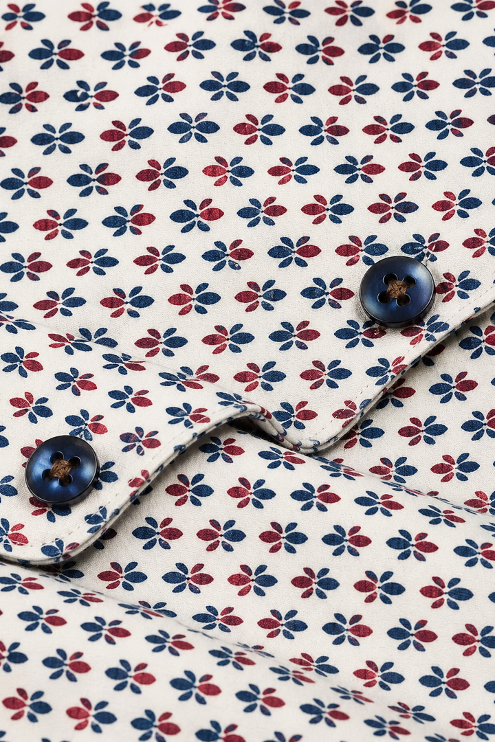 Short-sleeve shirt with a micro-print