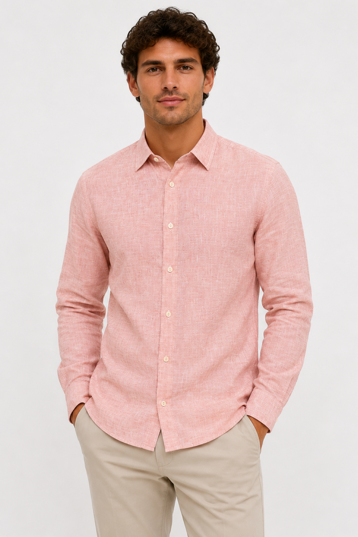 Long-sleeve linen shirt