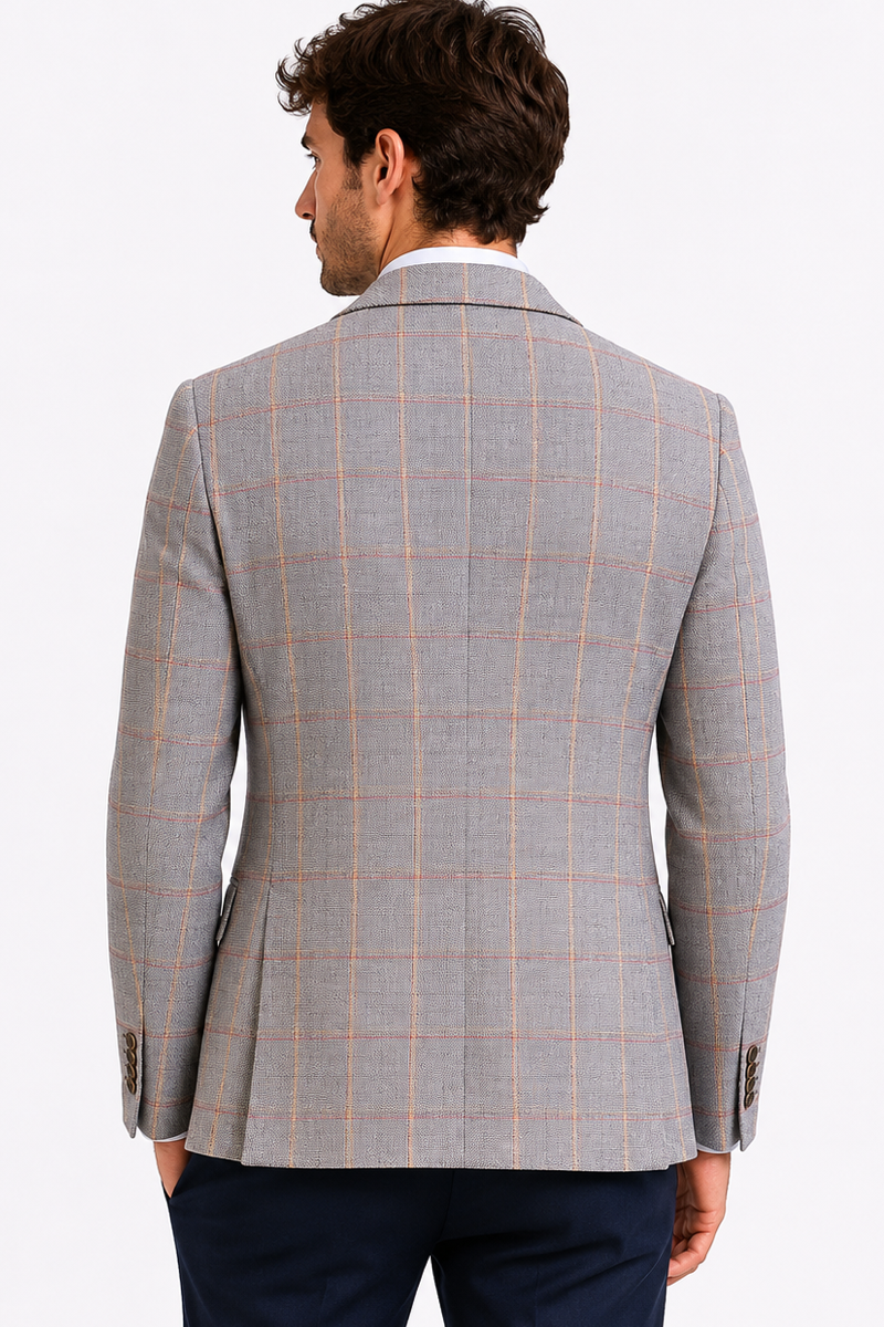 Windowpane-check jacket