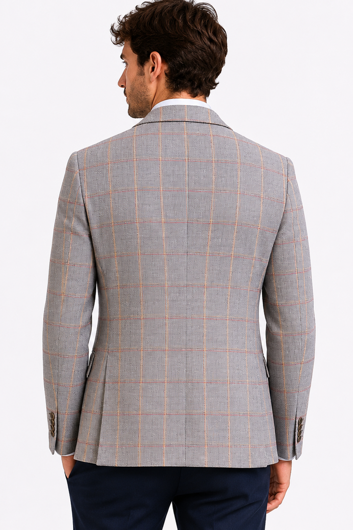 Windowpane-check jacket