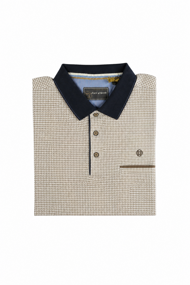Textured short-sleeve polo shirt