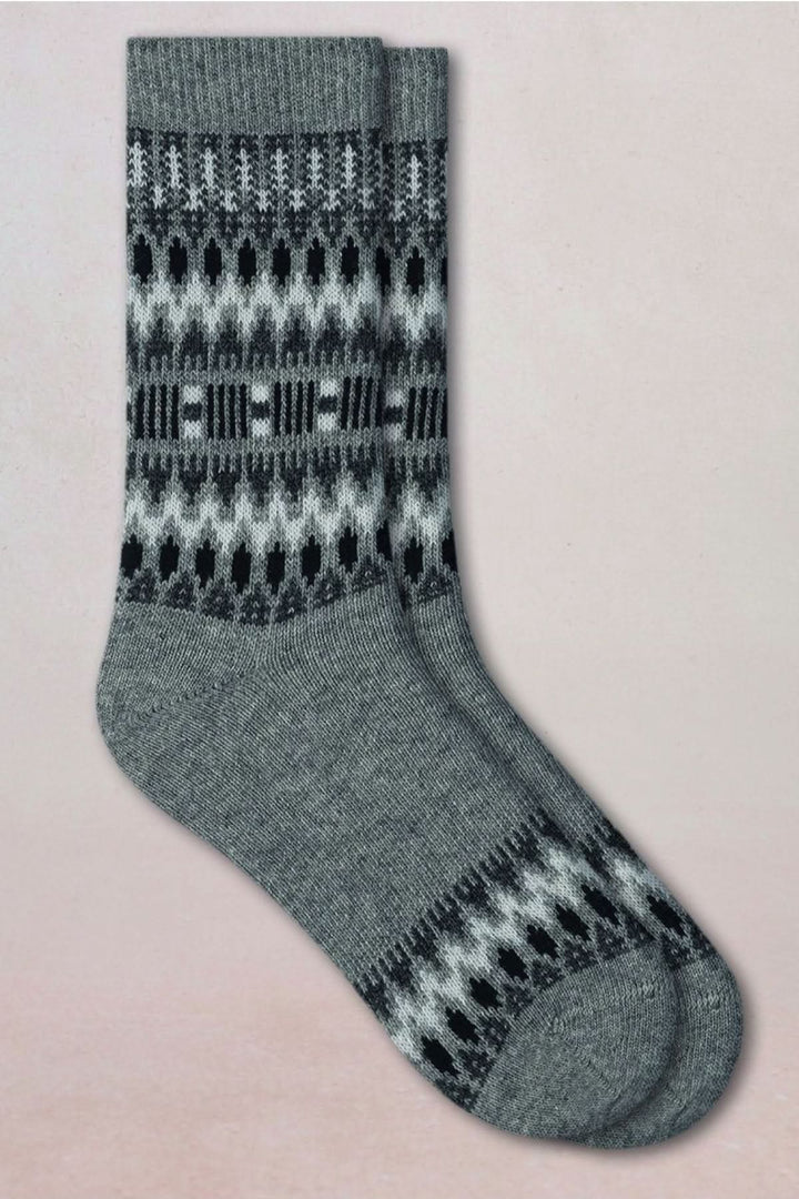 Chaussettes en maille de style norvégien avec motif géométrique pour un confort hivernal