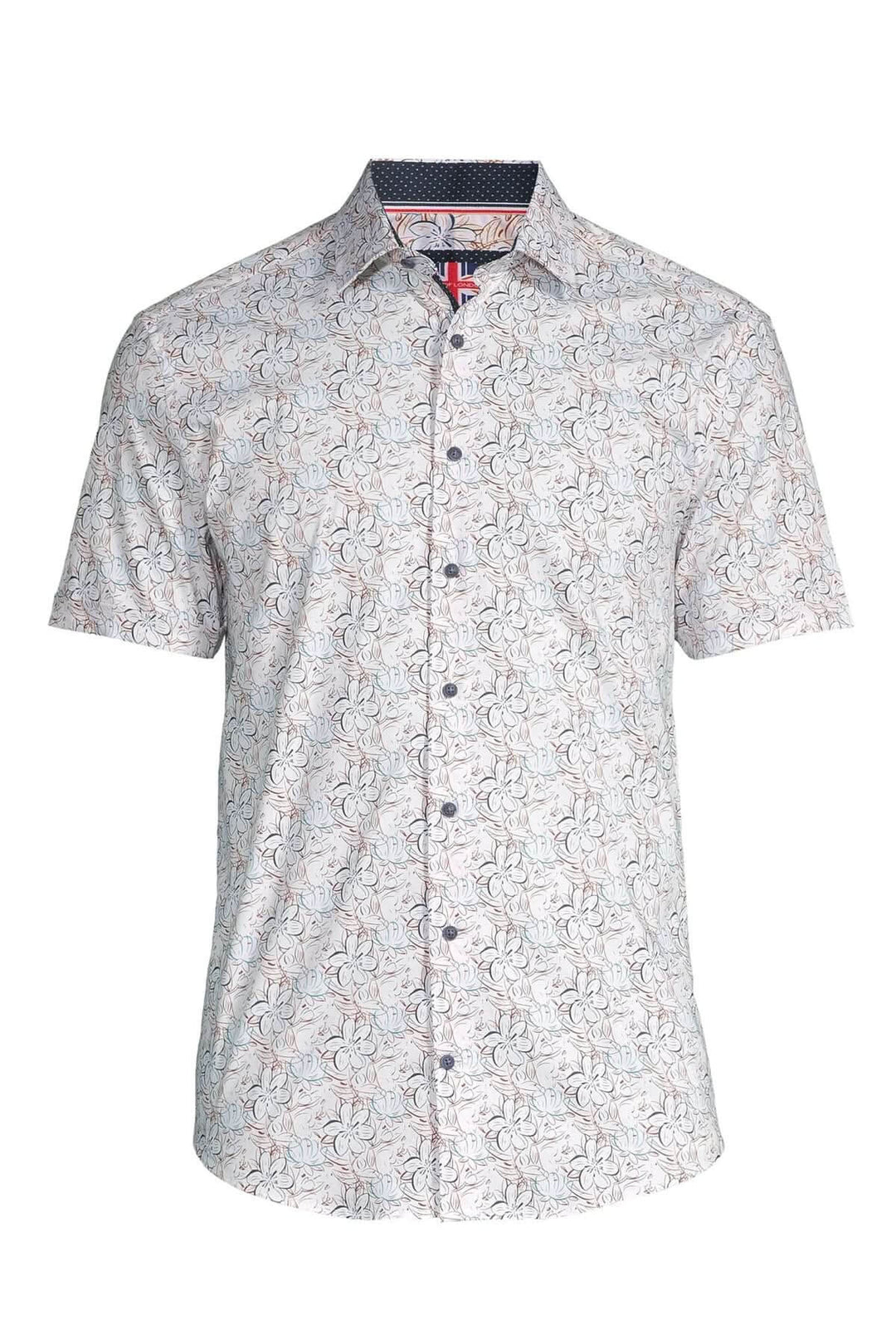 Chemise à manches courtes au motif floral expressif, idéale pour l'été et les sorties en ville.