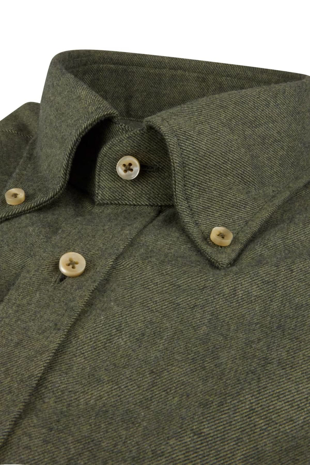 Chemise en flanelle coton à col boutonné avec boutons en nacre véritable, idéal pour un style élégant et intemporel.
