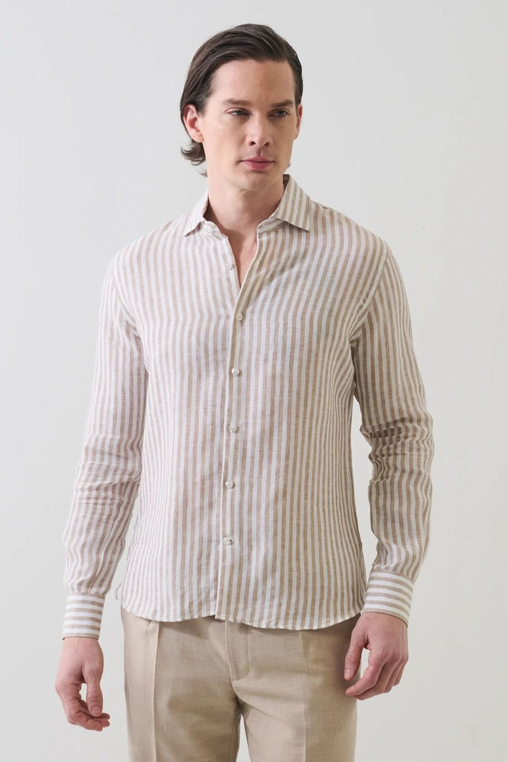 Bengal-striped linen shirt