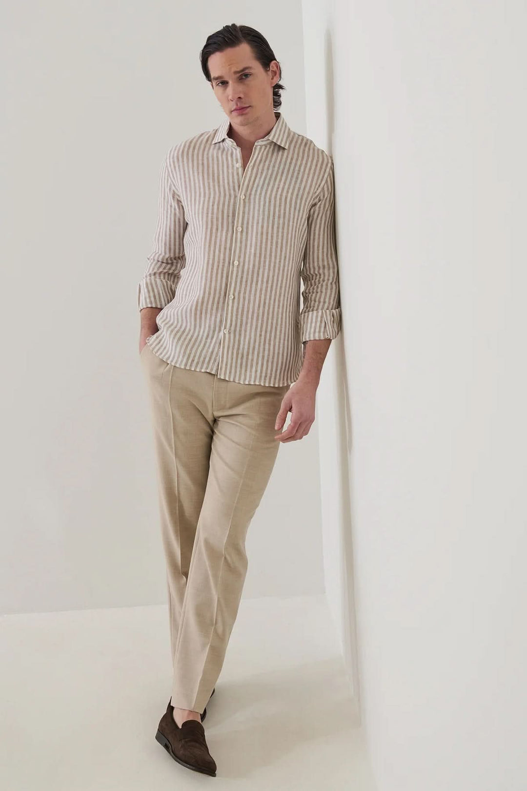 Bengal-striped linen shirt