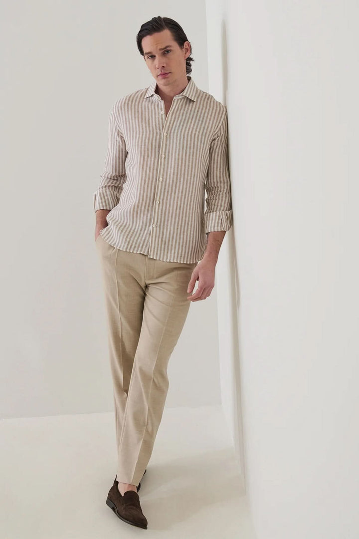 Bengal-striped linen shirt