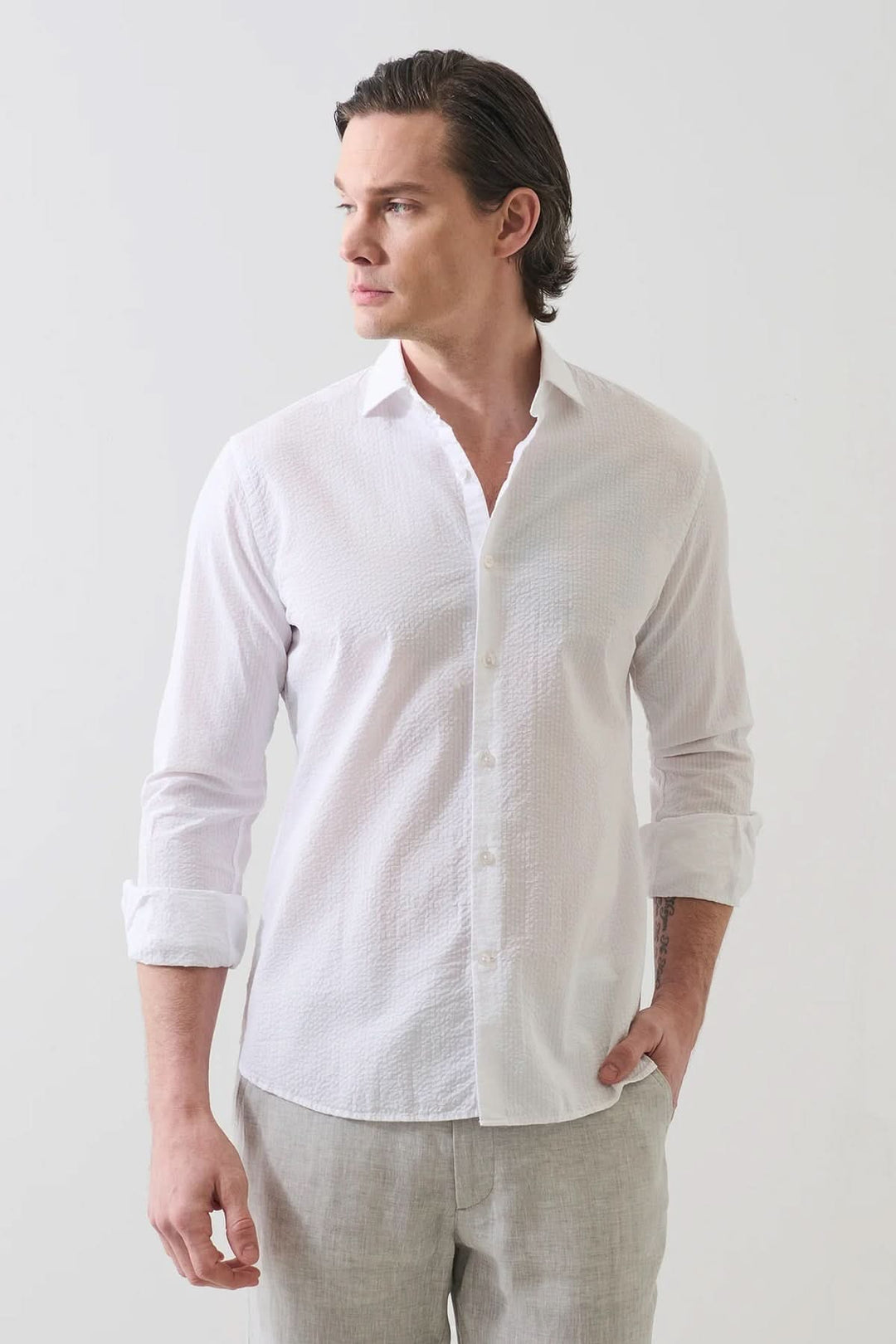Stretch seersucker shirt