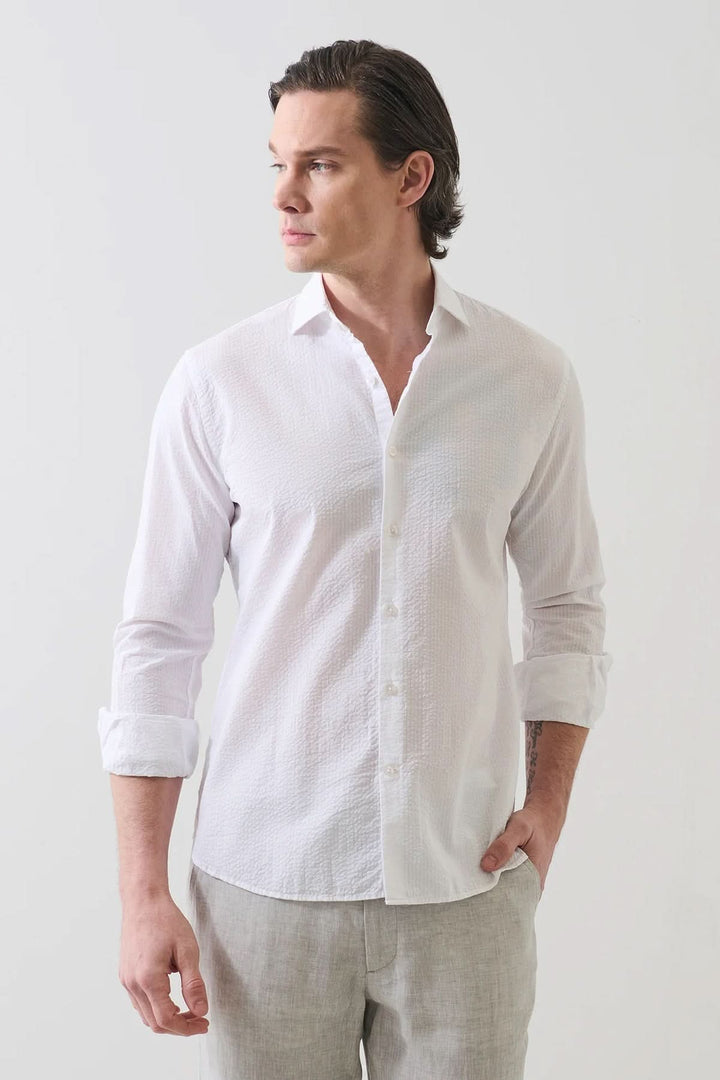 Stretch seersucker shirt