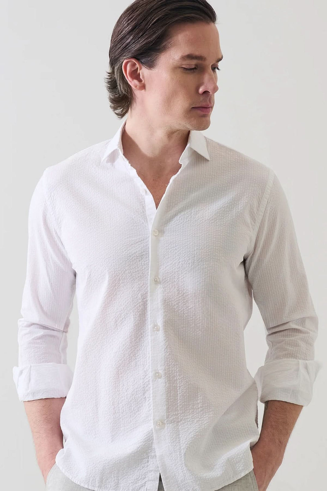Stretch seersucker shirt