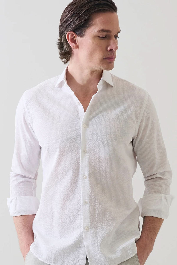 Stretch seersucker shirt