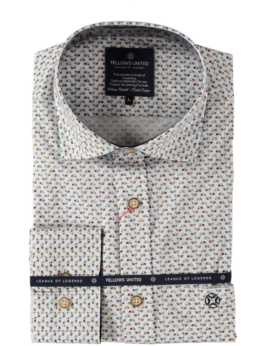 Chemise imprimée à manches courtes avec motif de motos colorées, parfaite pour l&