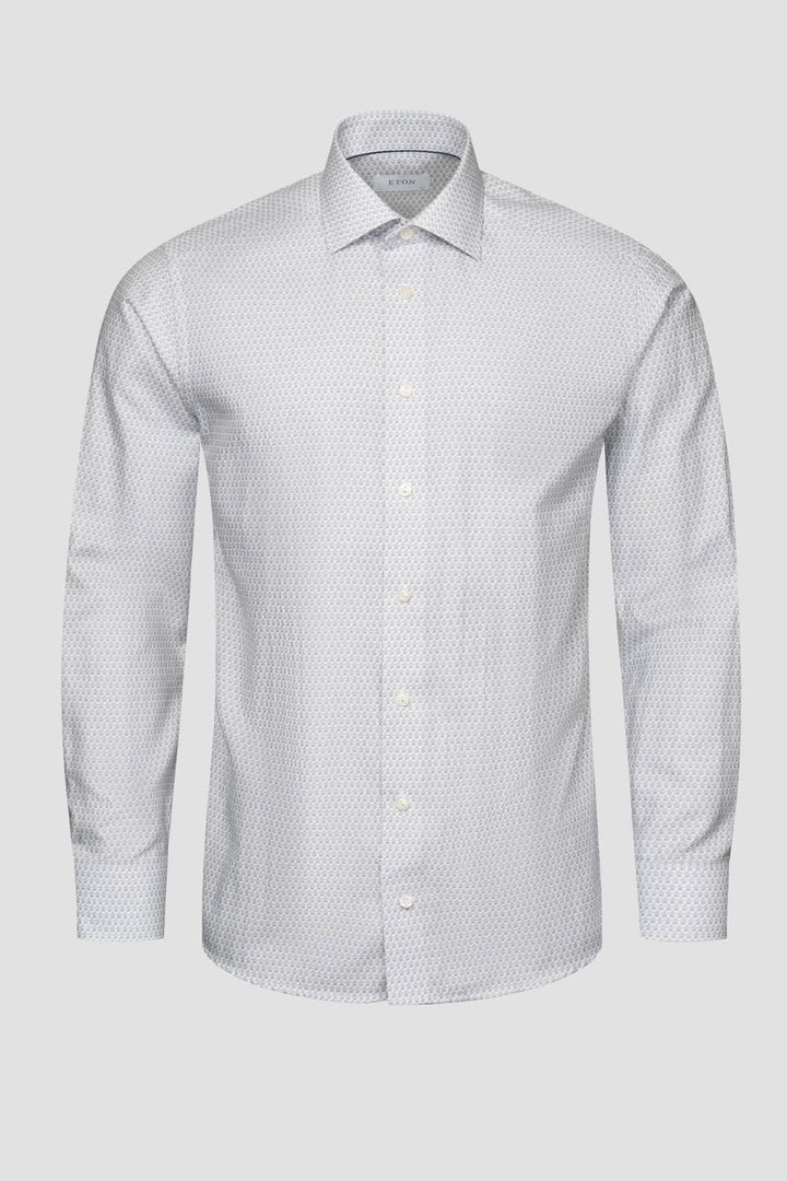 Chemise habillée en coton avec motif microimprimé joker, élégante et confortable pour les événements formels.