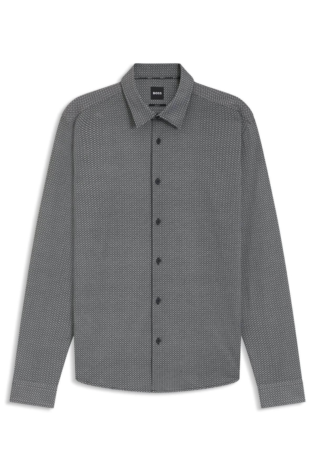 Chemise à motif moderne Roan Kent avec coupe ajustée et col Kent classique, idéale pour un look bureau raffiné.