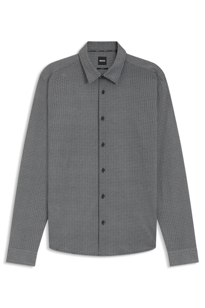 Chemise à motif moderne Roan Kent avec coupe ajustée et col Kent classique, idéale pour un look bureau raffiné.
