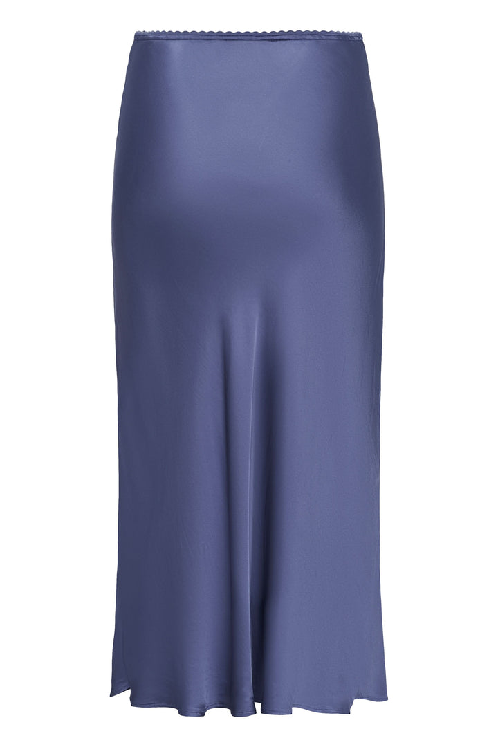 Jupe midi Laurina bleu, silhouette fluide et élégante pour une allure féminine et sophistiquée.