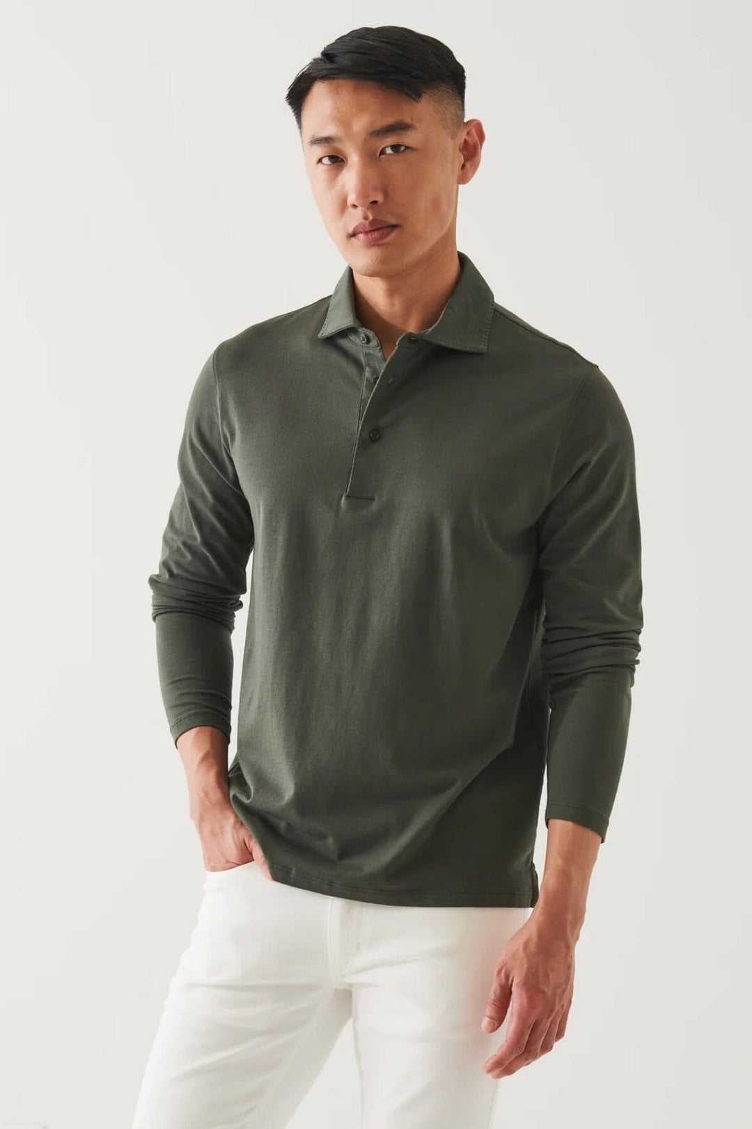 Polo de coton stretch manches longues Homme - Hauts - Polo - Polo ml Patrick Assaraf