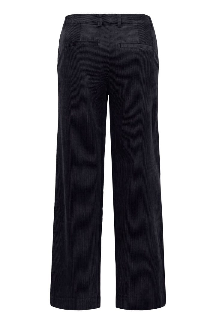 Pantalon Clarissi en velours côtelé, coupe large et élégante, arrière du pantalon, taille haute.