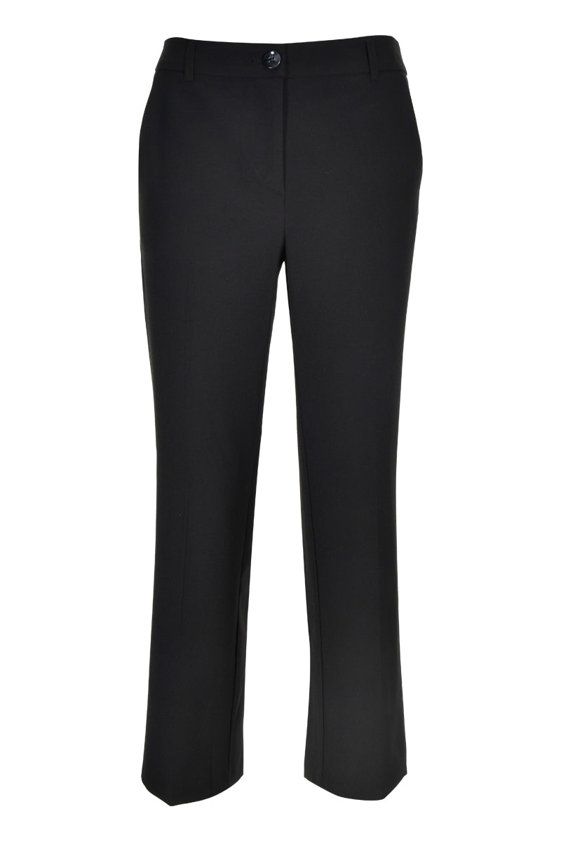 Pantalon coupe droite élégant et structuré, idéal pour le bureau et le quotidien, avec fermeture à glissière et bouton.