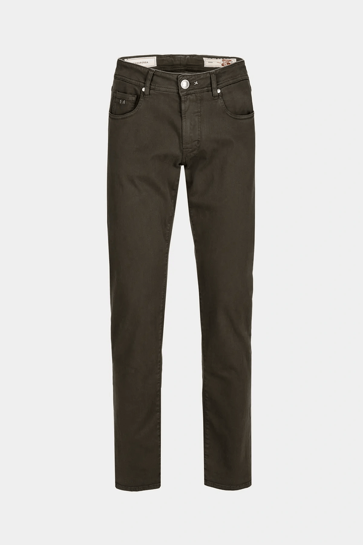 Pantalon de coton 5 poches Tramarossa pour homme, coupe regular slim, élégance italienne et confort absolu, style impeccable.